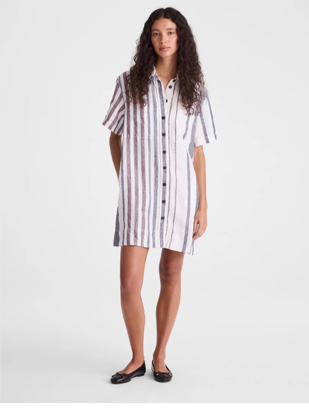 Madewell Relaxed Mini Shirtdress 100% Linen - Picture 3 of 6